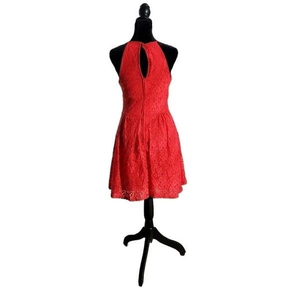 B. Darlin Peach Lace Mini Dress Size 1/2 - Picture 8 of 13